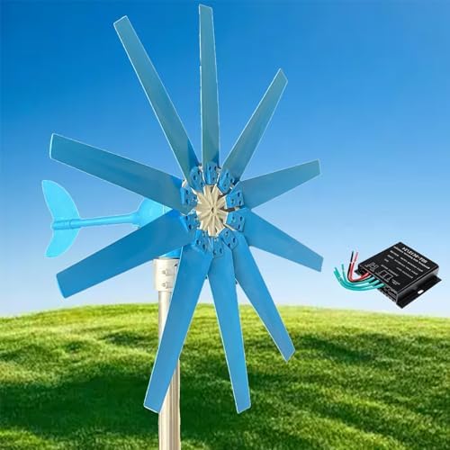 20000W Wind Turbine Generator 12V/24V/48V, Small Vertical AC Three-Phase with MPPT Controller, 10 Blades, Ideal for Home & Factory Power Solutions