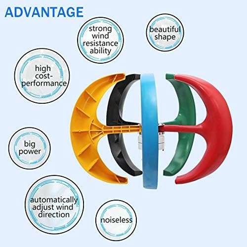 6000W 5 Blades Lantern Wind Turbines Generator AC 12V 24V Motor Kit Vertical Axi for Home Hybrids Streetlight Electromagnetic,24v