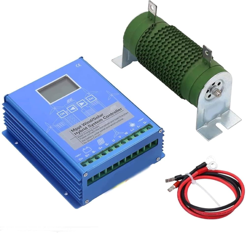 12V/24V/48V 400W/600W/800W Wind Solar Hybrid System MPPT Charge Controller with Dump Load Wind Turbine Generator 400W/600W Solar Panel Auto Regulator, (24v/48v C)