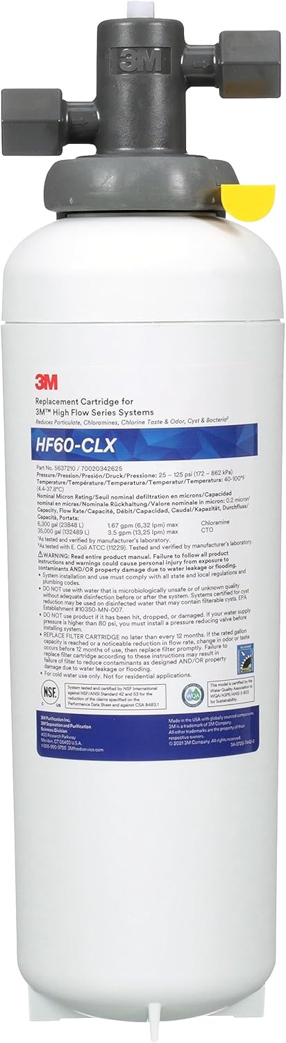 3M High Flow Series Filter System HF160-CLX, 5626004, For Cold Beverage Applications, 0.2 um