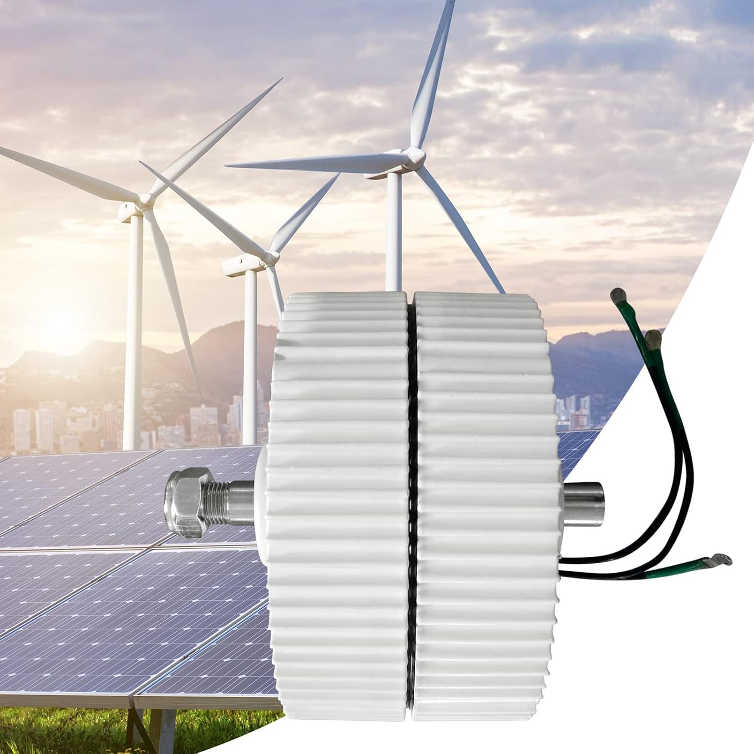 300W 24V Three-Phase AC Permanent Magnet Generator Mini High Efficiency 750RPM Low Speed Wind Generator Motor AC Alternator for Wind Generators DIY