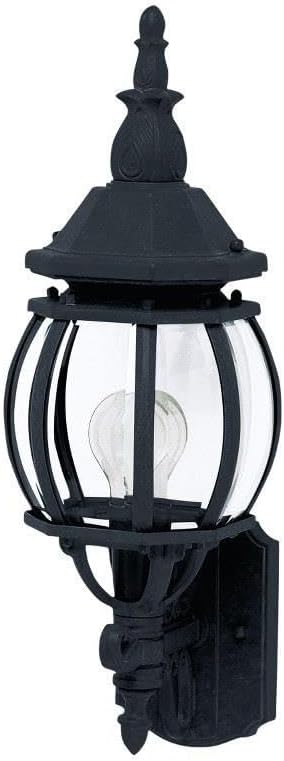 Maxim Crown Hill 1 Light Outdoor Wall Lantern 18 Inch Tall with Black Finish and Clear Glass