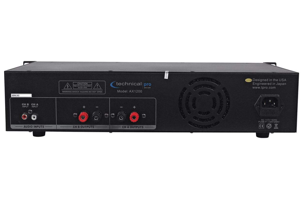 New Technical Pro AX1200 1200 Watt 2-Channel Amplifier 2U Rack DJ Power Amp