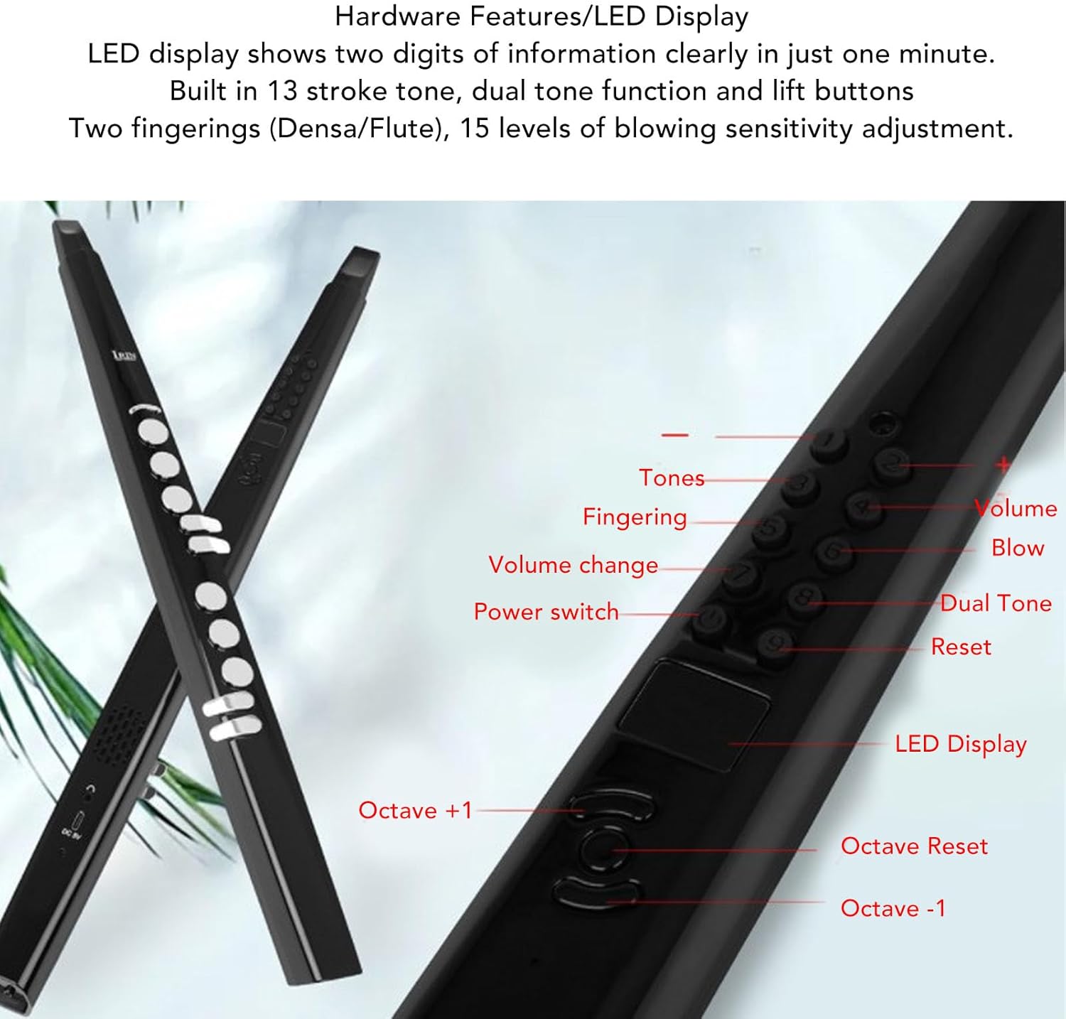 MIDI Digital Saxophone, Mini Electric Saxophone with 13 Tone Options, Adjustable Volume, 3 Blowing Sensitivity, Mini Electronic Wind Instrument Set