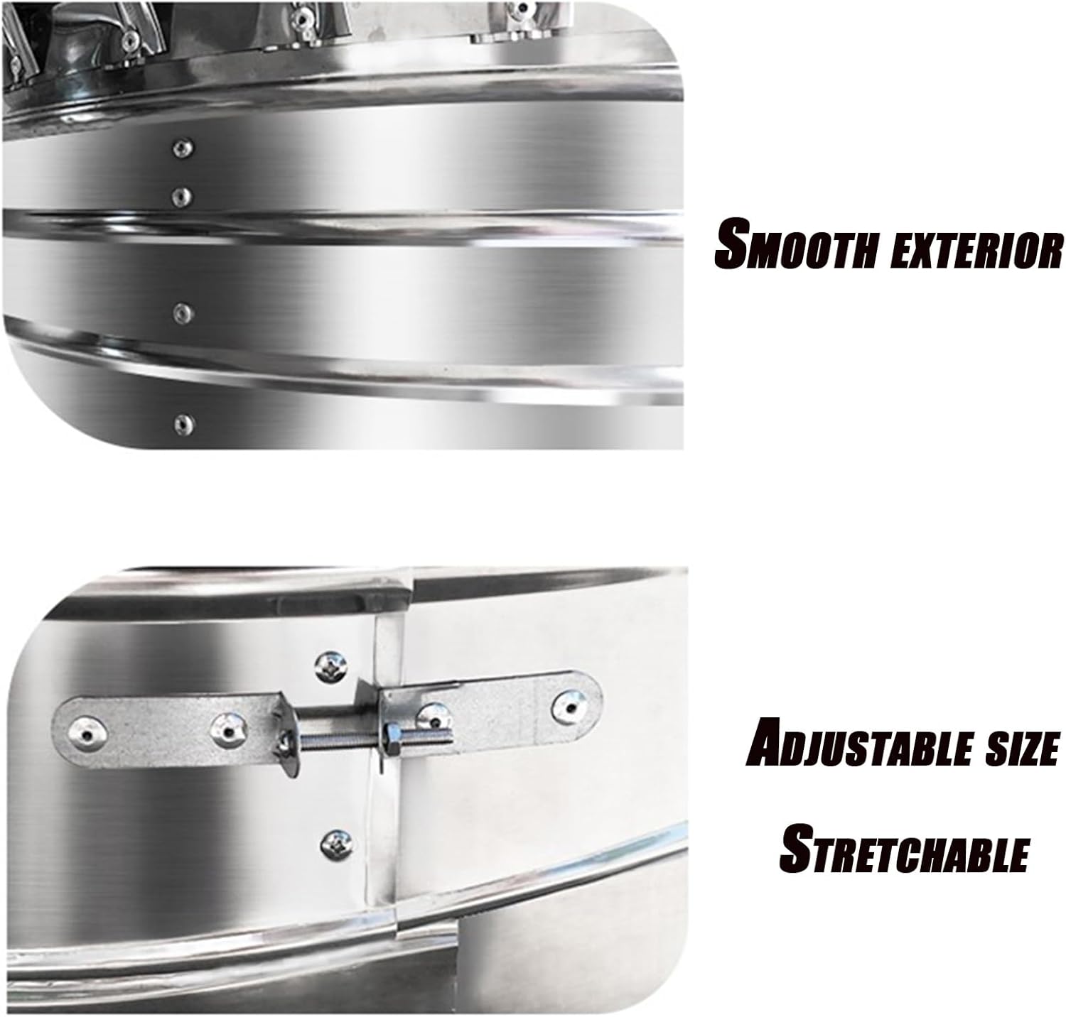 Ventilation Outlet, Internally Braced Wind Turbine, Wind Turbine, Unpowered Wind Cap, Dome Ventilator, with Screen Mesh, for Flats, Apartment, Home Decor,Silver-200mm