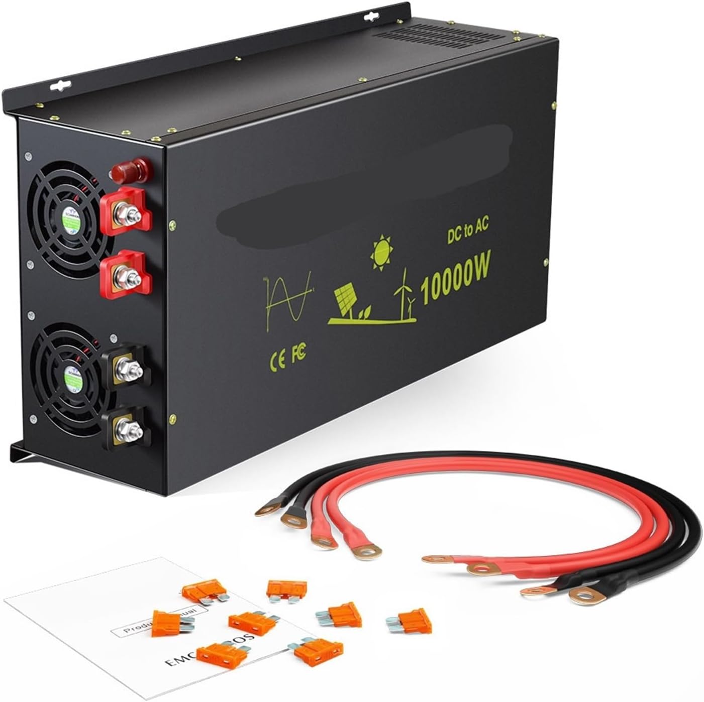 10000W Power Inverter Battery 12V to 220V Pure Sine Wave Solar Inverter Converter 24V/48V/72V/110V DC to 100V/120V/230V/240V AC(110V,220V)