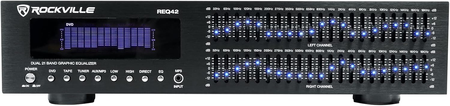 Rockville REQ42-B Dual 21-Band Graphic Equalizer, 19