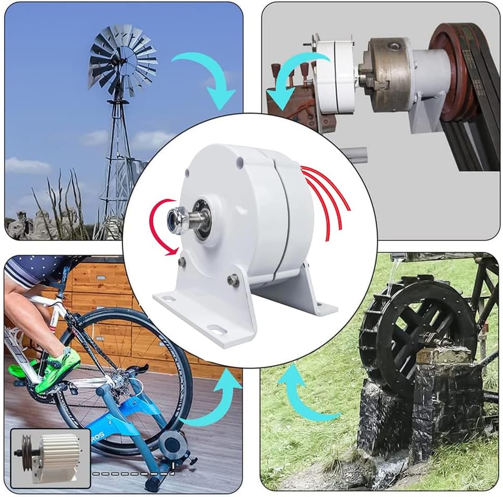 9000W 48V 24V 12V 3-Phase Vertical Wind Generator Wind Turbine with Wind MPPT Controller for Home Use(White)