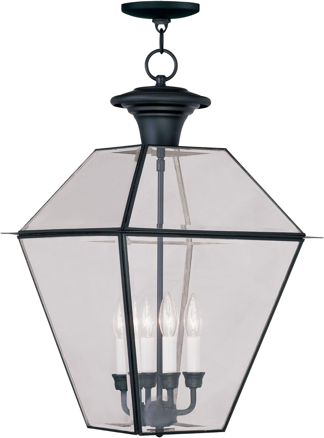 Livex Lighting 2387-04 Westover 4-Light Outdoor Hanging Lantern, Black