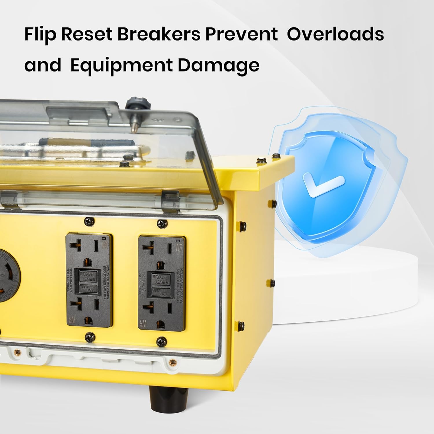 Heavy-Duty 50 Amp Power Distribution Box – 125/250V, SS2-50P Inlet, IP67 Waterproof, (8) 20A GFCI 5-20R Receptacles & (2) 30A Locking Outlets for Jobsite, Generator, RV, Outdoor Use