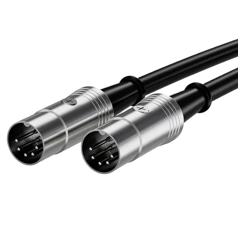 FENG GUO 5-pin MIDI Audio Cable Male to Male XLR Adapter Cable Suitable for Electric Piano Keyboard(8m)