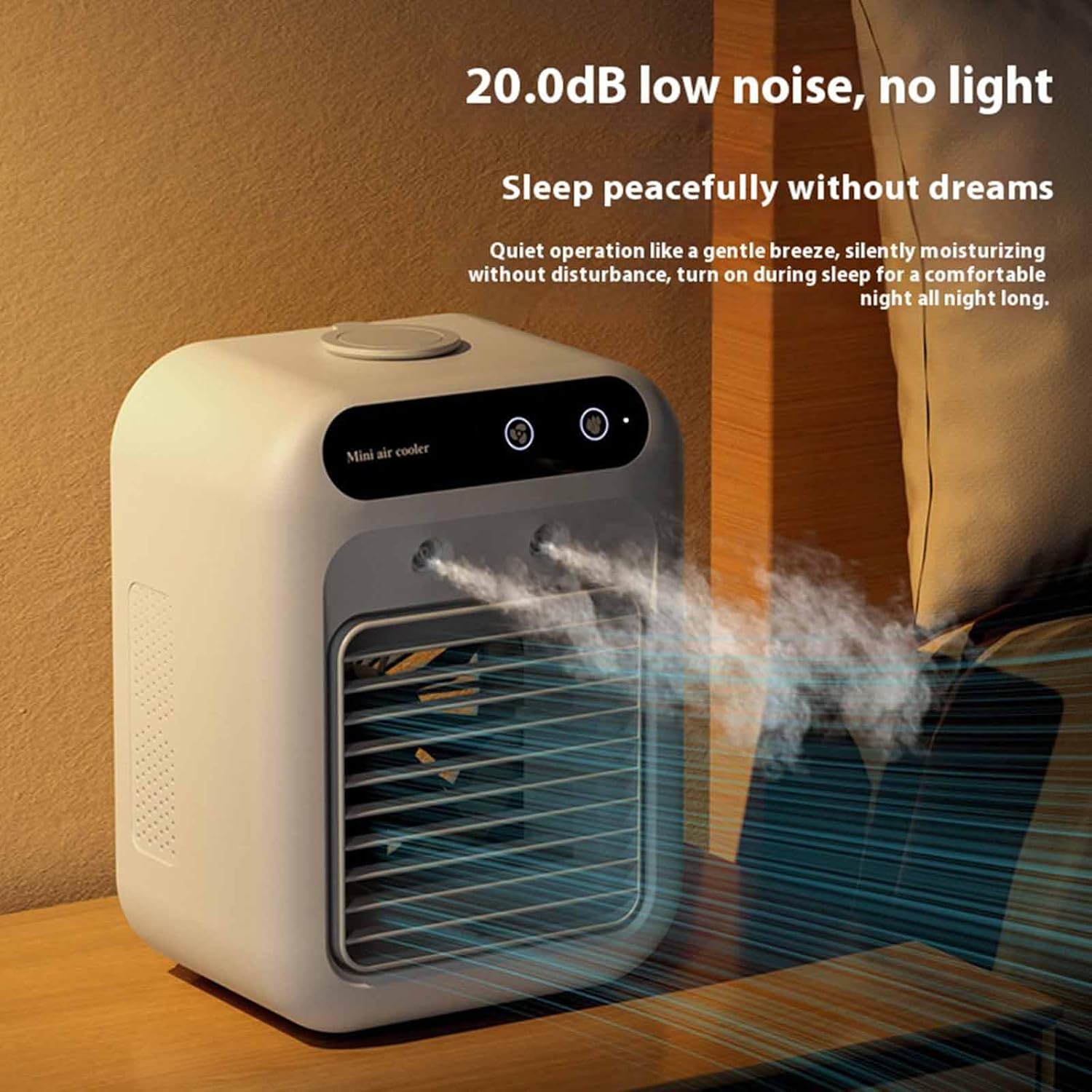 1800Mah Rechargeable Air Conditioner, Portable Small Evaporative Air Cooler Two Wind Speed Modes Low Noise for Outdoor, Indoor, Jobsite, Travel