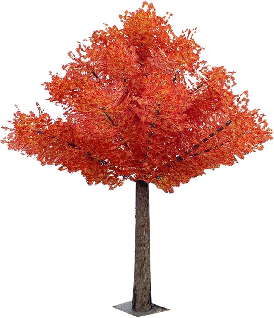 Ultra-Realistic Artificial Tree, Red Maple with Delicate Structure and Vibrant Silk Leaves(10ft)