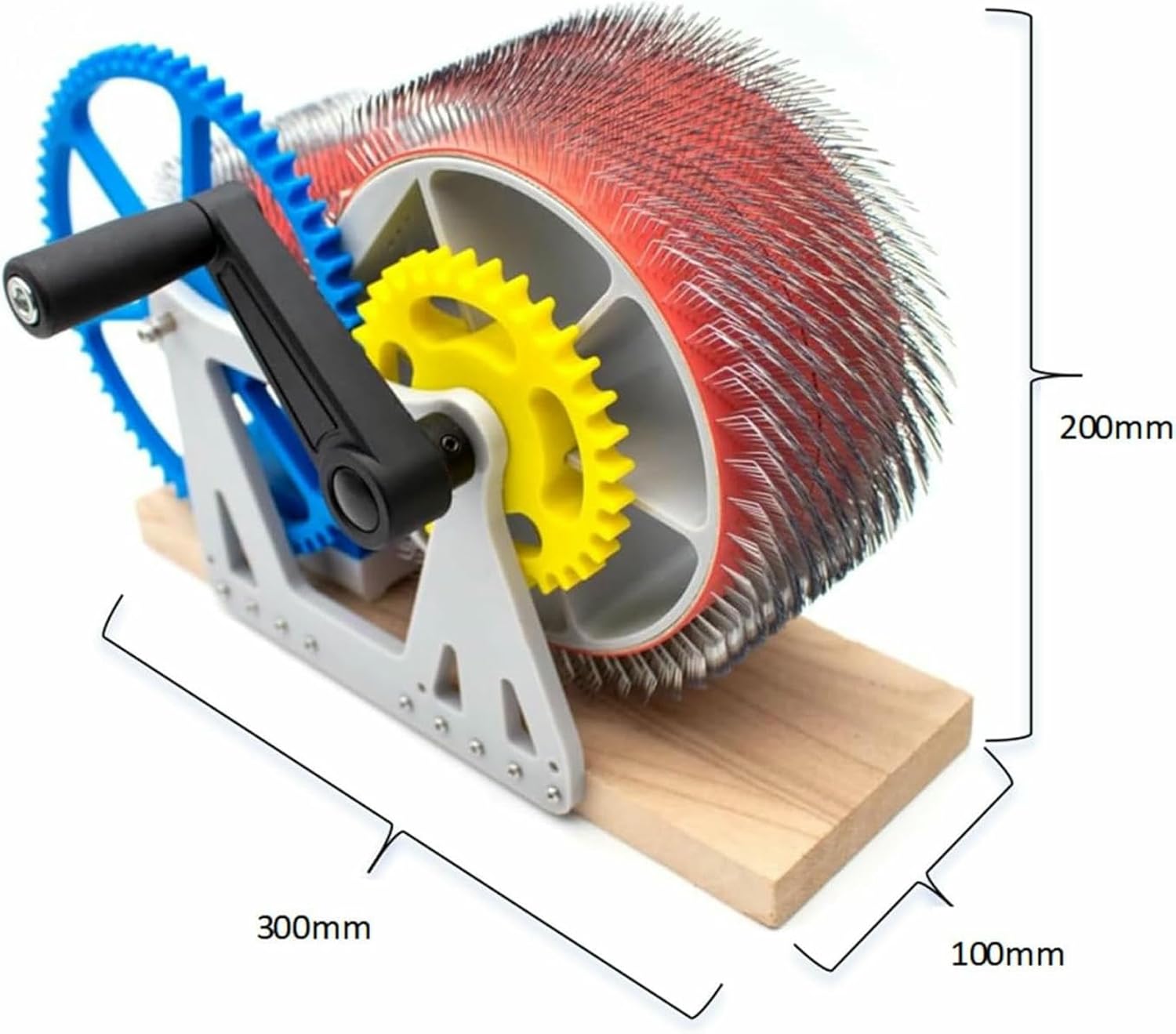 Wool Hand Crank Drum Carding Machine, Manual Wool Felt Drum Carder, Wooden Wool Blending Board,Fast Color Mixing, Combing, Spinning, for DIY Wool Felt, Handicraft Enthusiasts~/