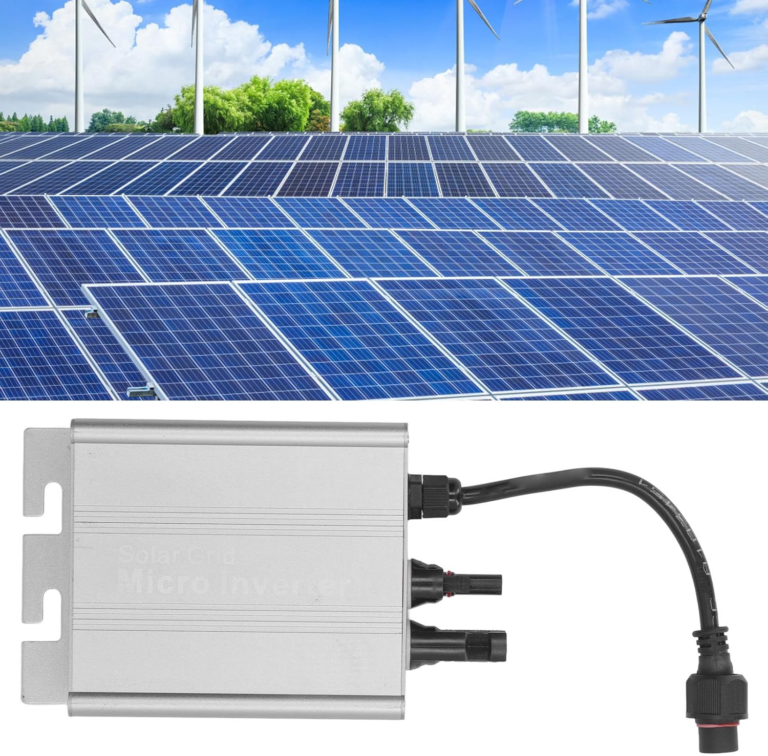 Grid Tied Inverter, Solar Powered Grid Tie Micro Inverter 120V 230VAC MPPT High Conversion Rate for Home Appliances (350W)