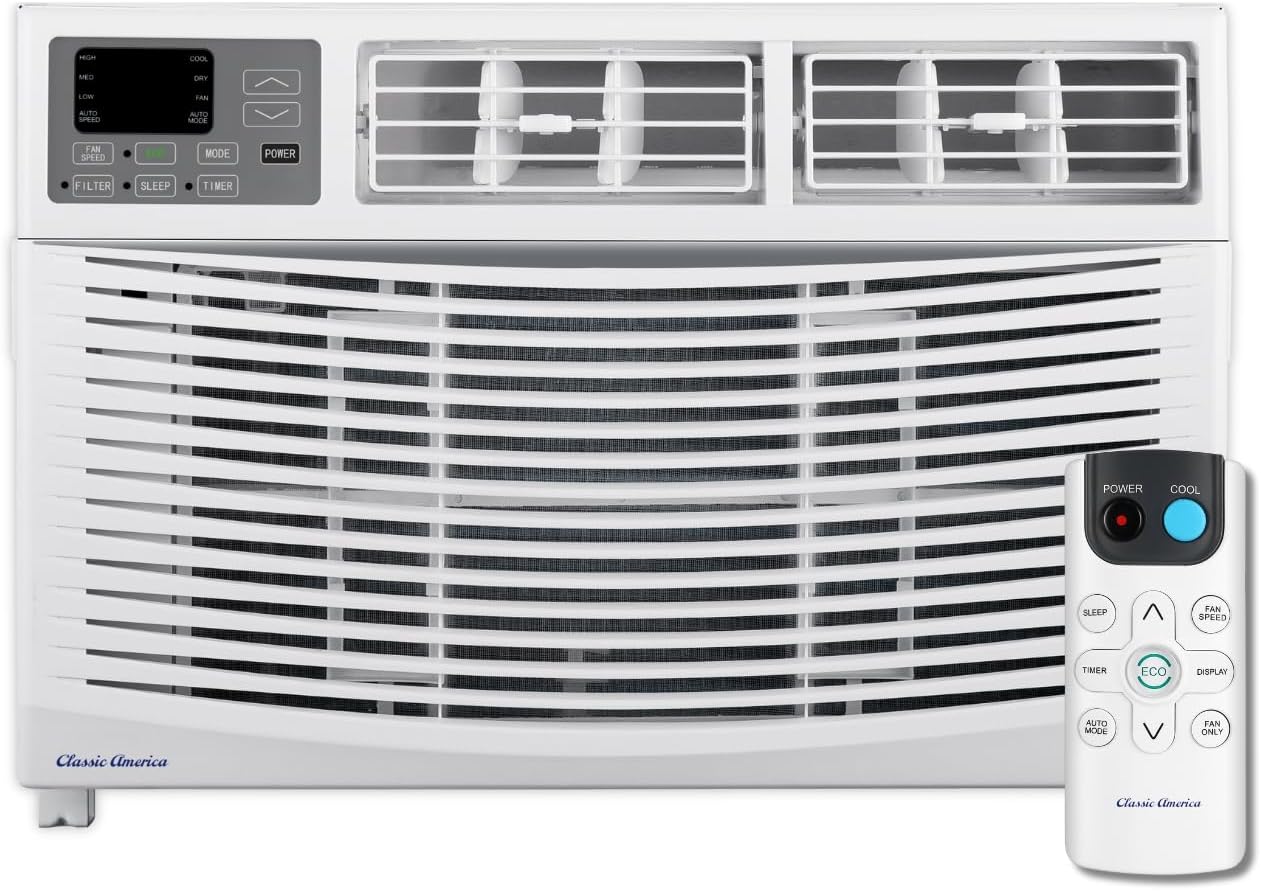 Vtronix Classic America 12000 BTU WiFi Enabled, Alexa Ready, Energy Savings - Window Mounted Air Conditioner Unit (10.9 CEER 120 VAC), White, Cool Only