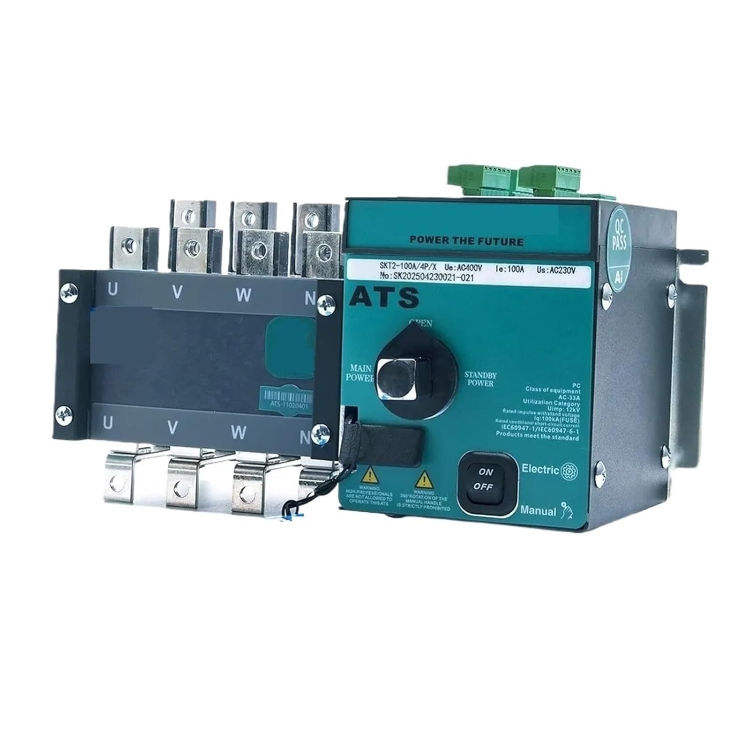 250A 300A 4P ATS Controller Dual Power Automatic Transfer Switch 220v Control Voltage Electric Diesel Generator Parts(300A 4P)