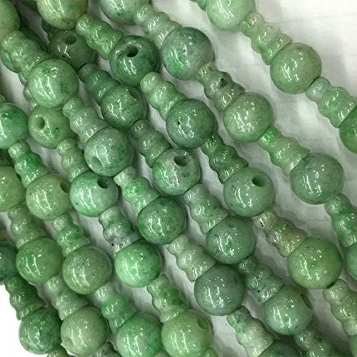 1 strands natural green jadeite jade pagoda tee three links buddha head tibet guru barrel big hole beads 10mm+6x8mm (10 sets/lot) 04209