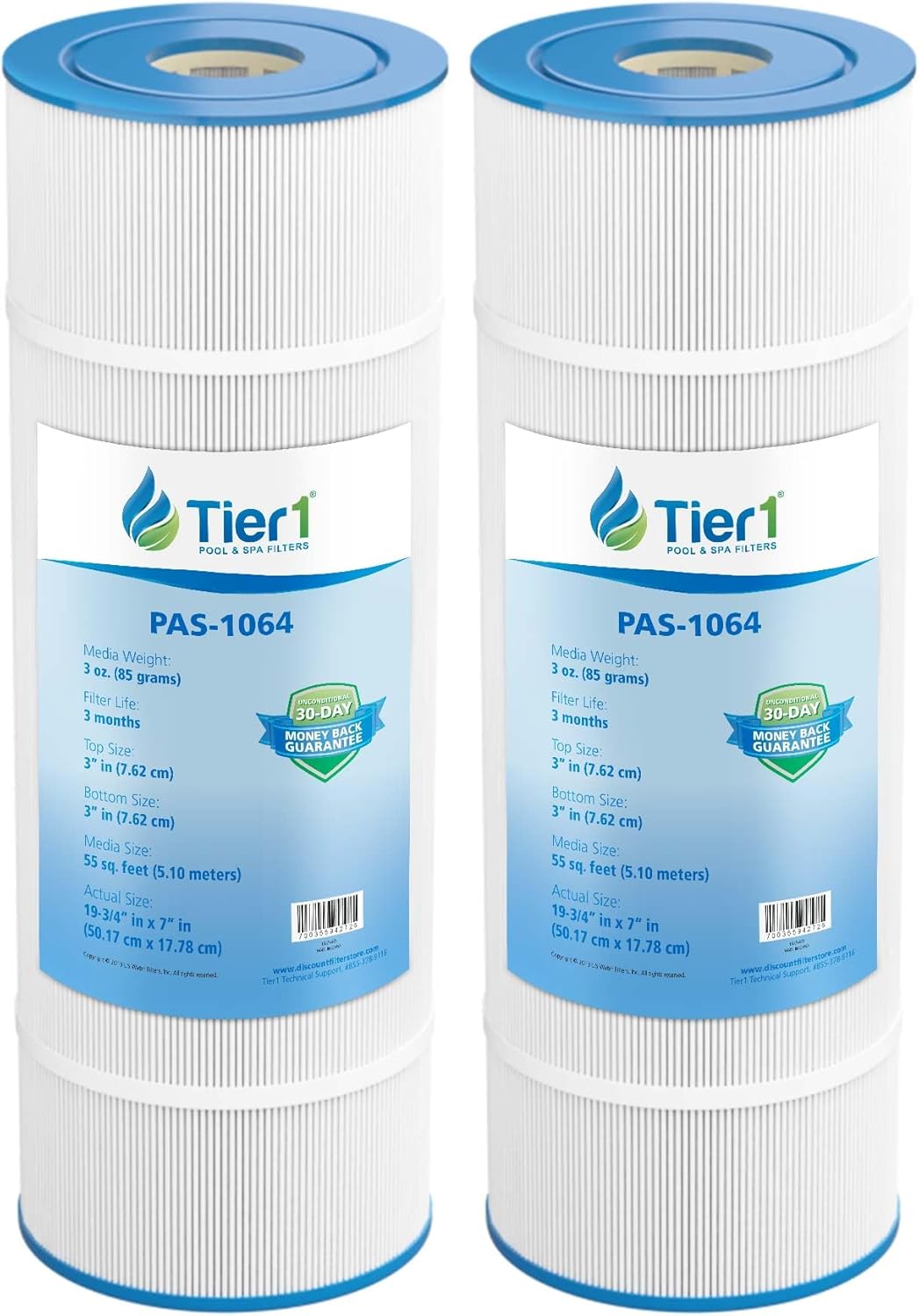 Tier1 Replacement for Hayward Pool Filter Cartridge C550 – 2 Pack | Compatible with CX550RE, Pleatco PA55, Unicel C-7455, Filbur FC-1245 | 19-5/8