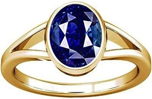 Ramneek Jewels 9.25-9.50 Carat Blue Sapphire/Neelam Gemstone Panchadhatu Ring For Men And Women