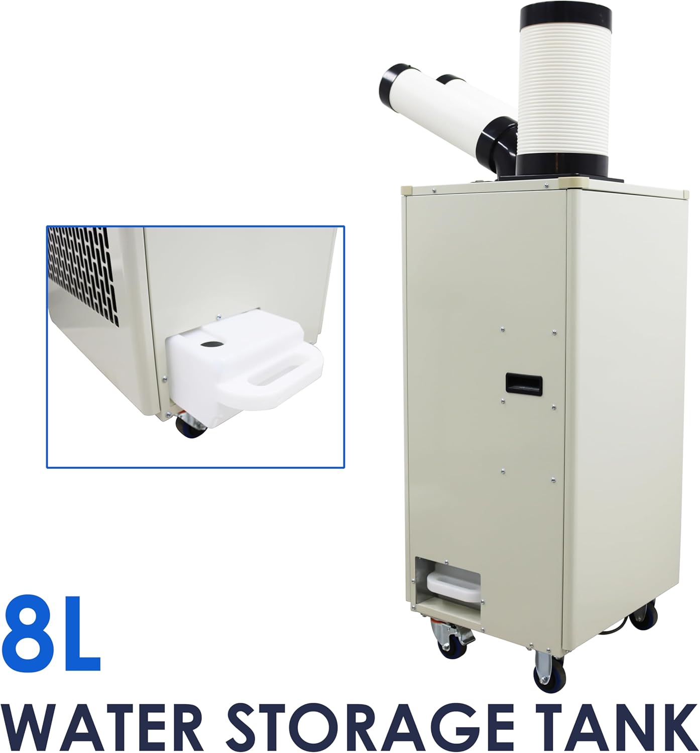 Portable Air Conditioner 15,400 BTU Industrial Spot Cooler Air Conditioner 780m³/h Mobile Outdoor Indoor Cooling Aircon with Double Columns 220V 2100W