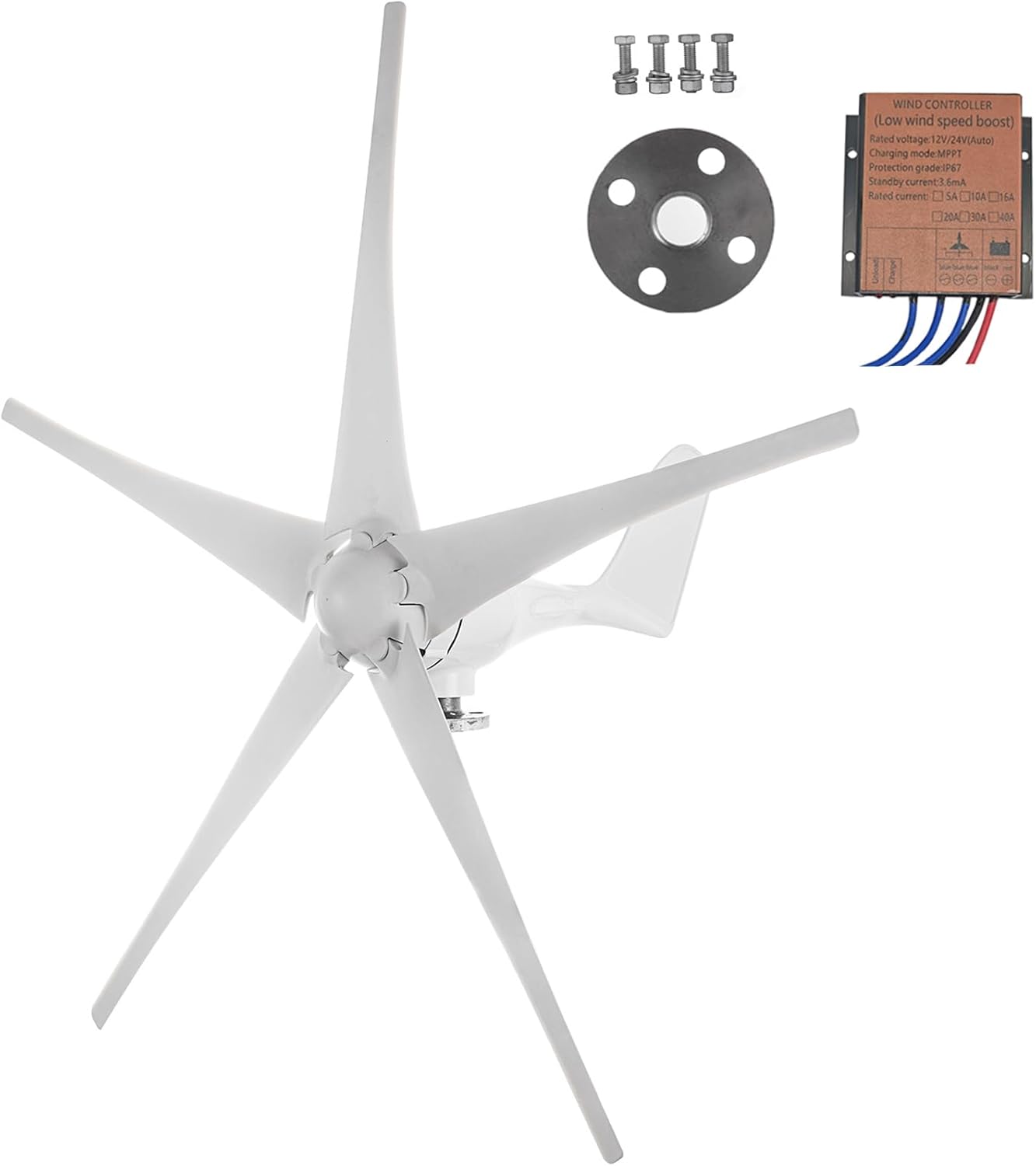 1200W Wind Turbine Generator, 12V Wind Turbine for Off-Grid Power, MPPT Controller Eco-Friendly Winds Generator for Residential, Farm, and Outdoor Use