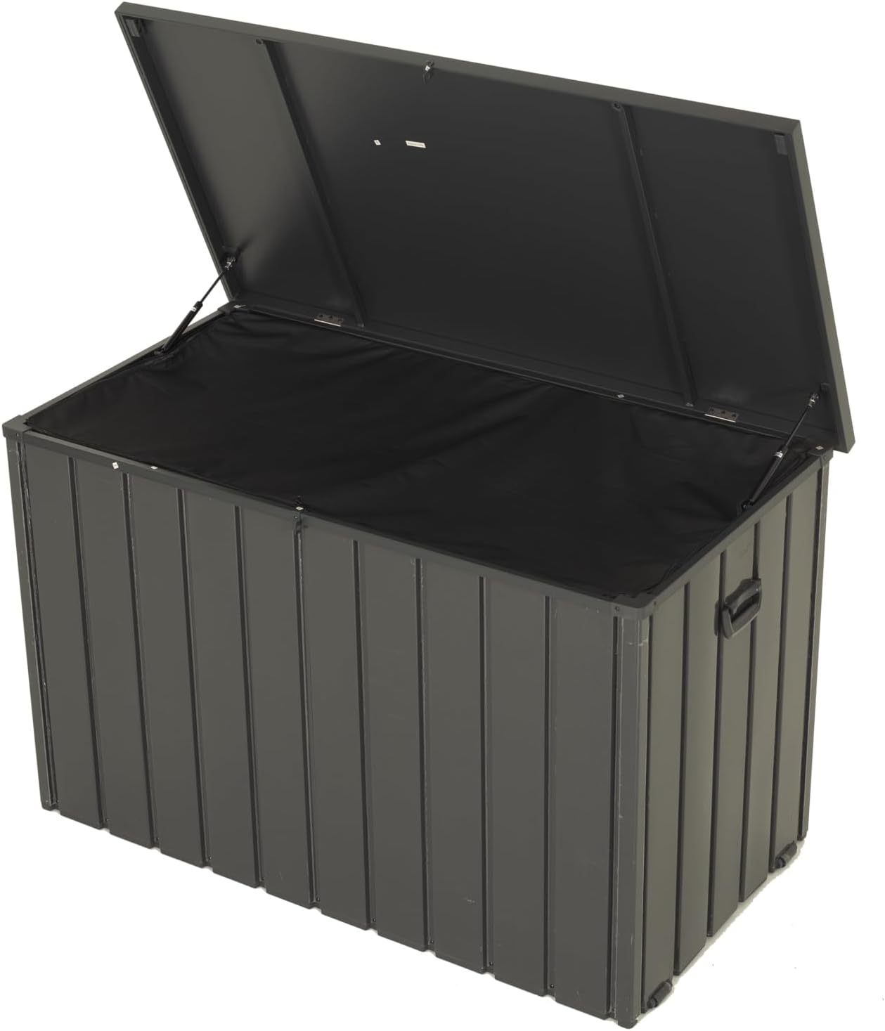 Outdoor Storage Box, 200 Gallon Metal Deck Box Built-in a Oxford Fabric Storage Bag, Lockable & Waterproof Outside Patio Storage Box - Gray