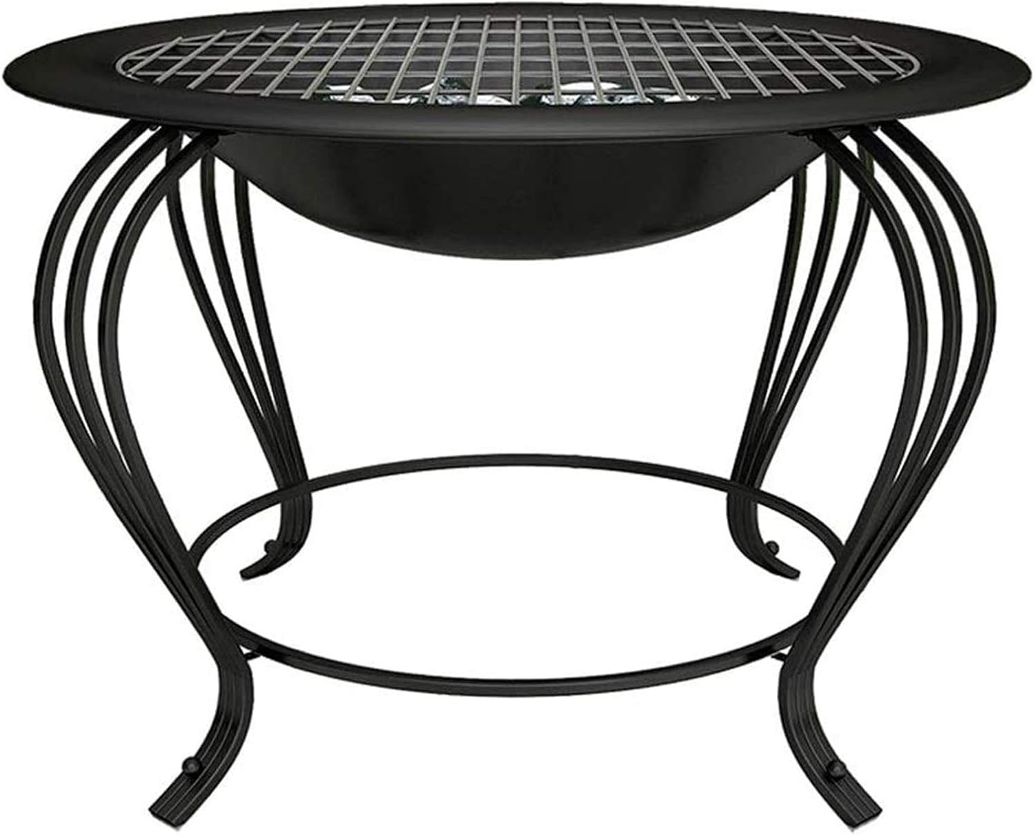 Fire Pits with Black Iron Outdoor Garden Patio Heater Fire Bowl Beach Fire Pot Heater Grill Camping Bowl