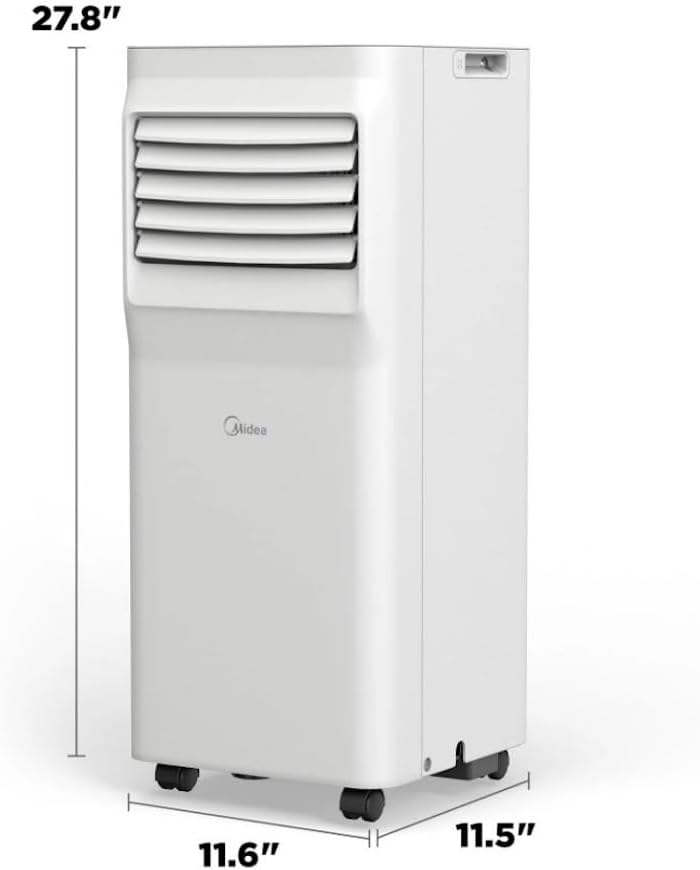 Midea 5,000 BTU Portable Air Conditioner w/ComfortSense Cools up to 150 sq. ft., 500W, 3-in-1 Comfort: Cools, Ventilates, & Dehumidifies - MAP05R1AWWT-T