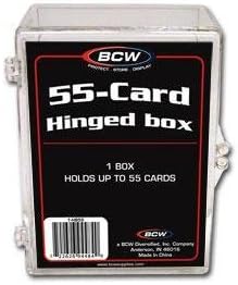 BCW Hinged Trading Card Box – 55 Count (Pack of 50) | Clear Plastic Card Storage Box | Snap Lock Trading Card Case for Pokémon, and TCG Cards