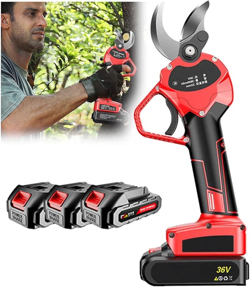 Tree Branch Power Pruner, Cordless Electric Pruning Shears 40mm Cutting Diameter, Portable Electric for Bushes Garden Fruit Tree