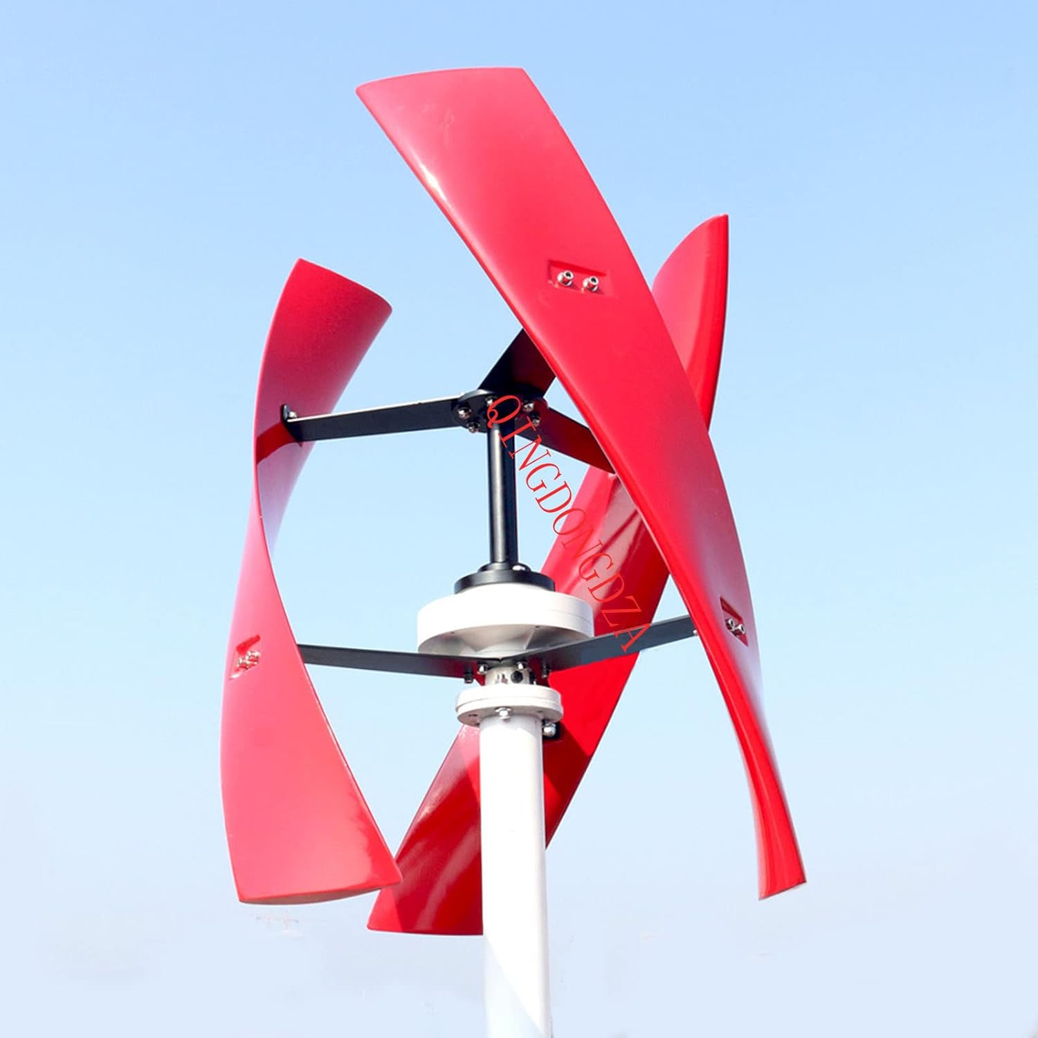 WANGYONGQI 10000W Vertical Axis Wind Turbine Generator with Charge Controller,12V/24V 48V High Efficiency 3 Blades Turbine Generator Kit for Home Farm Street Use (Red)
