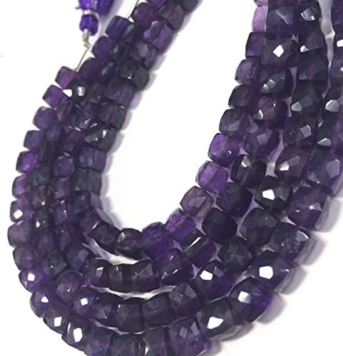 AAA QUALITY AMETHYST 3D CUBE FACETED LOOSE GEMSTONE BEADS 8