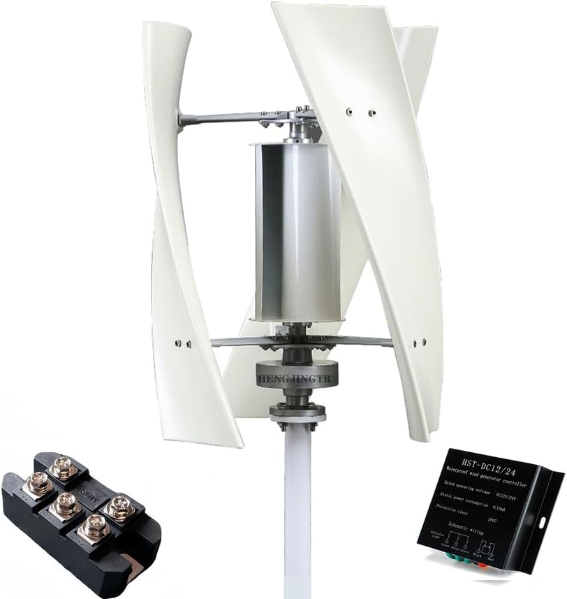 Low Noise Small Vertical Wind Turbine Generator Set,Garden Wind Turbine Generator 12000W Vertical 12V 24V 48V with Charge Controller for Home Use