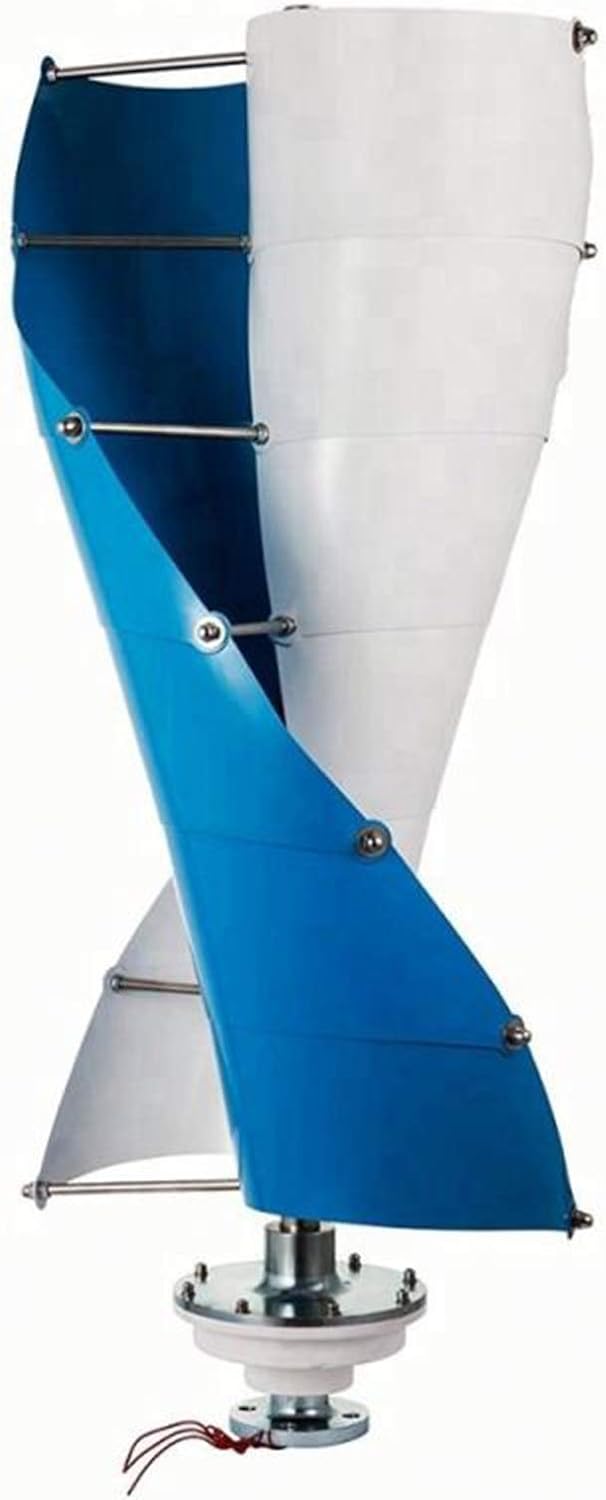 Spiral Iron Wind Turbine,8000W Vertical Wind Power Generator, with 12V/ 24V/48V Wind Turbine Controller,for Roof Top,Orange