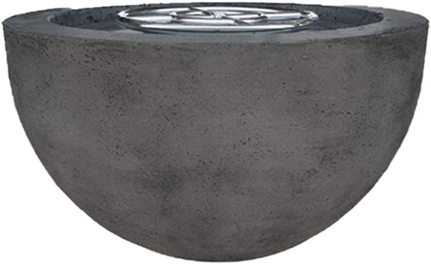 Prism Hardscapes Moderno 3 Concrete Gas Fire Pit (PH-402-2NG), Natural Gas, Ebony, 30-Inch