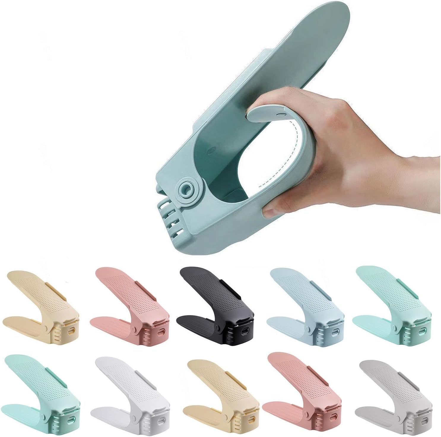 Shoe Stackers for a Pair of Shoes, Adjustable Shoe Slotz, Double Deck Shoe Stacker Organizer for Shelf Closet Floor,Mixed-30