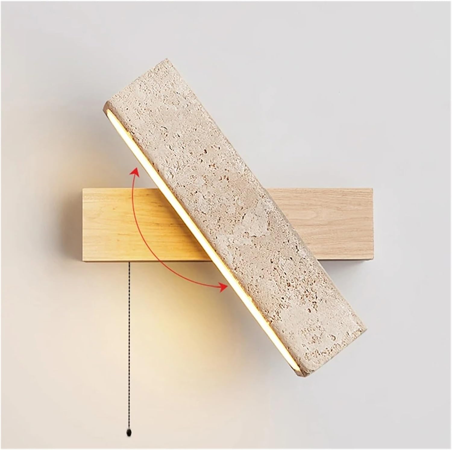 Rotatable Stone Wood LED Decor Home Wall Lamp Bedroom Foyer Dining Room Lighting Fixtures,Contemporary