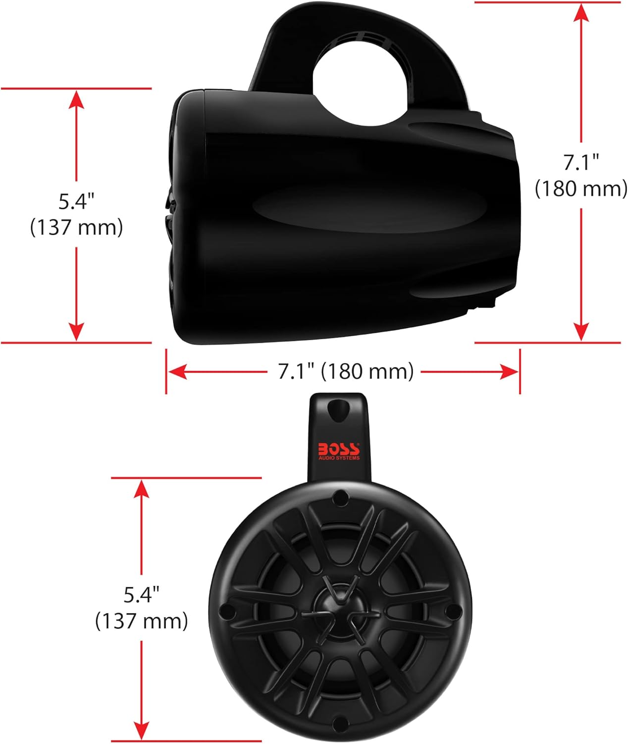 BOSS Audio Systems MRWT40 ATV UTV Marine Weatherproof Waketower System - 4 Inch Stereo Speakers, Full Range, 2 Way, Tweeters, IPX5 Rated, Sold in Pairs, Wake Tower For Boat