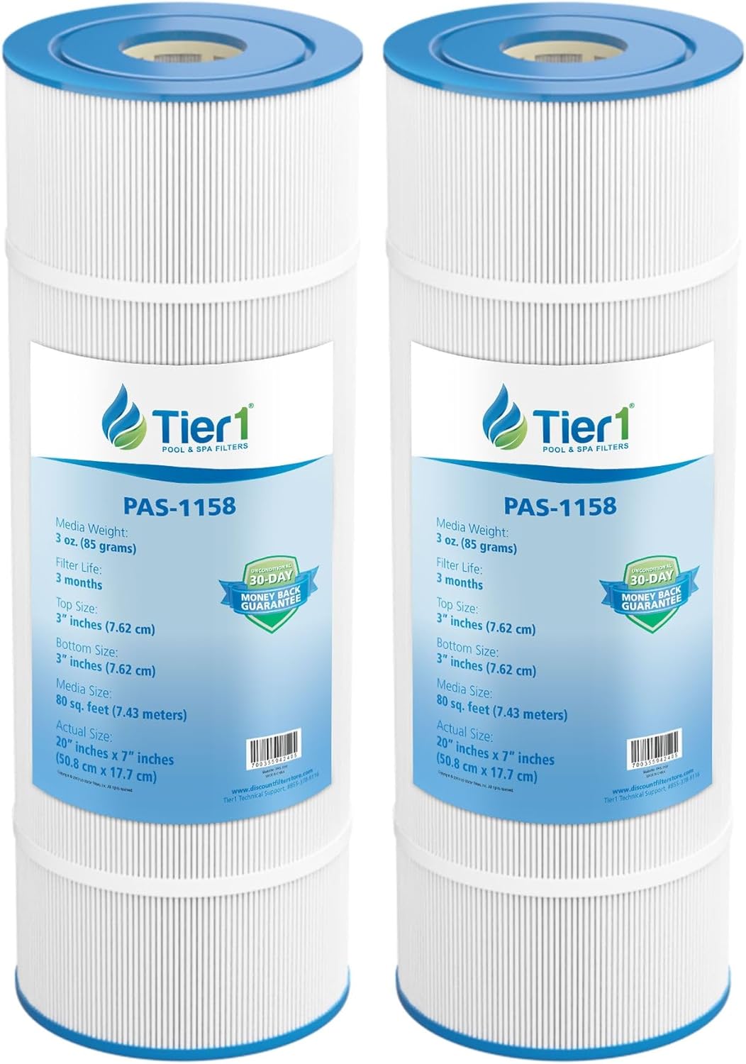 Tier1 Replacement for Pentair CCP320 Pool Filter 2-Pack | Compatible with Unicel C-7470, Pleatco PCC80, Filbur FC-1976, Clean & Clear Plus 320 | 20