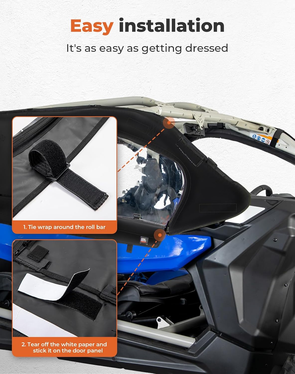 KEMIMOTO Upgraded X3 MAX Soft Upper Doors, Stay Warm & Dry Window Cab Enclosure, compatible with Can-Am Maverick X3 MAX 2017-2025 UTV Accessories, Work with Roof Windshield