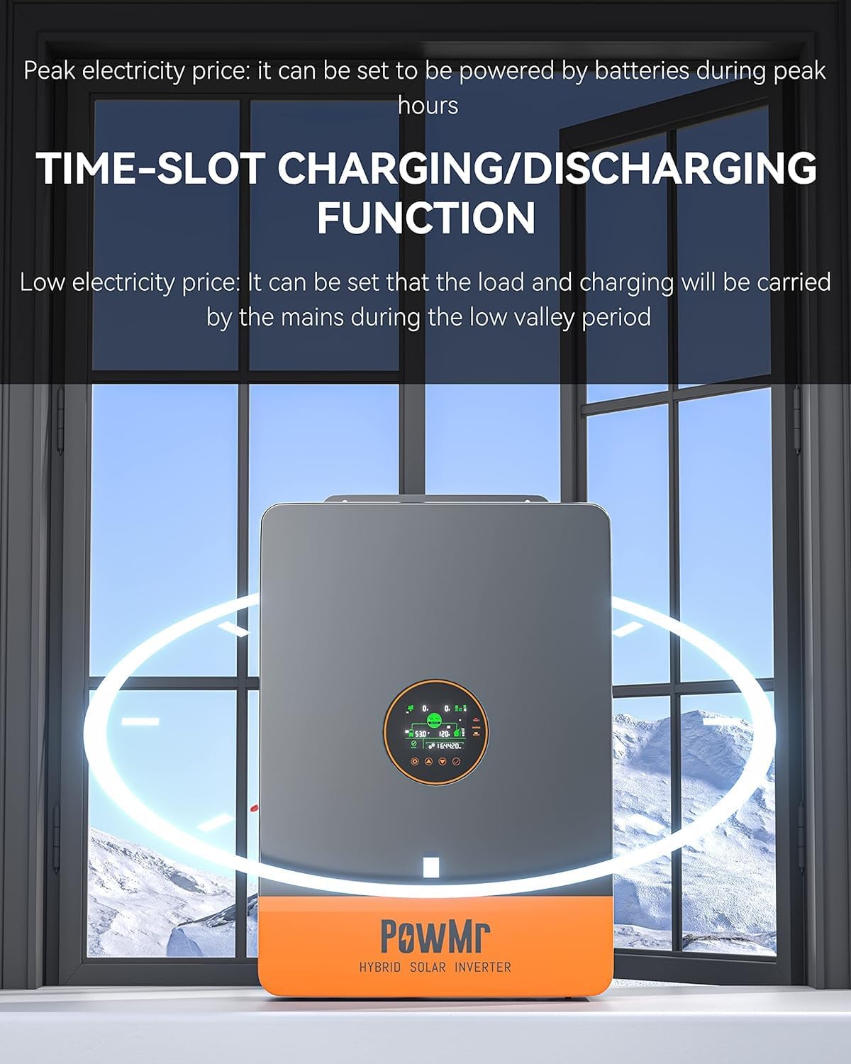 PowMr 10000W Split Phase 48V DC to 100V AC~240V AC Solar Inverter,UL1741 10KW Pure Sine Wave Hybrid Inverter with 200Amp MPPT Charge Controller, Work with 48V Lead Acid and Lithium Battery