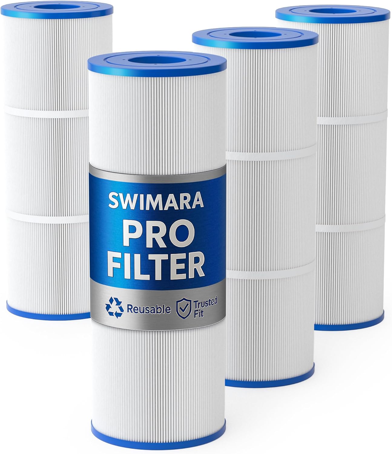 Pool Filter Cartridges Compatible with Hayward SwimClear C3030/C3025/C3020/C3000, Replacement for Pleatco PA81, CX580XRE, 4-Pack, 324 Sq.Ft Total High-Efficiency Filter Media