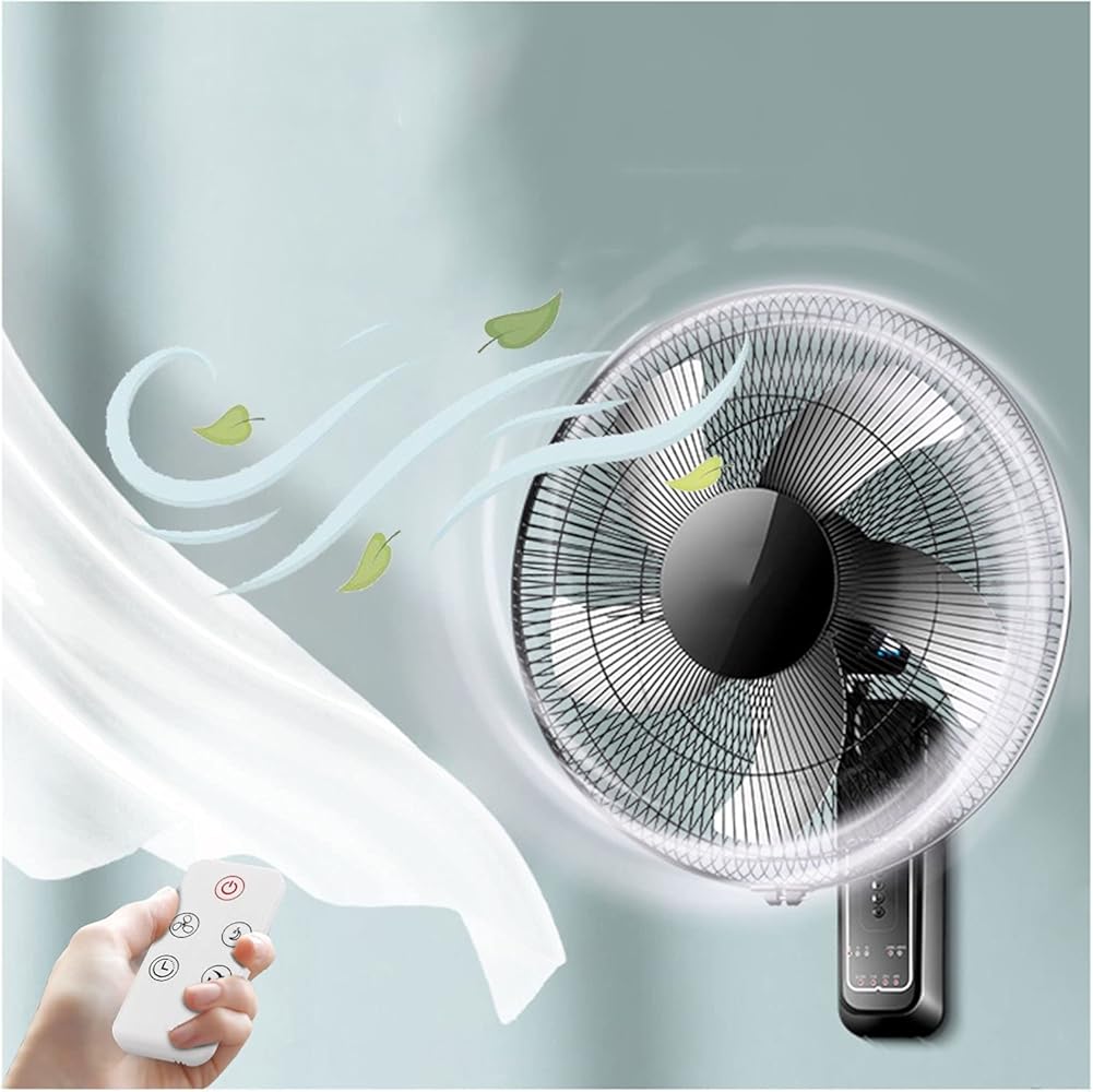 Wall Fan,16 Inch/18 Inch,3 Speed Settings Quiet Operation Wall Mounted Fan,Adjustable Angle,Timer & Remote Control Air Cool Fan for Living Room Motorhome Bedroom