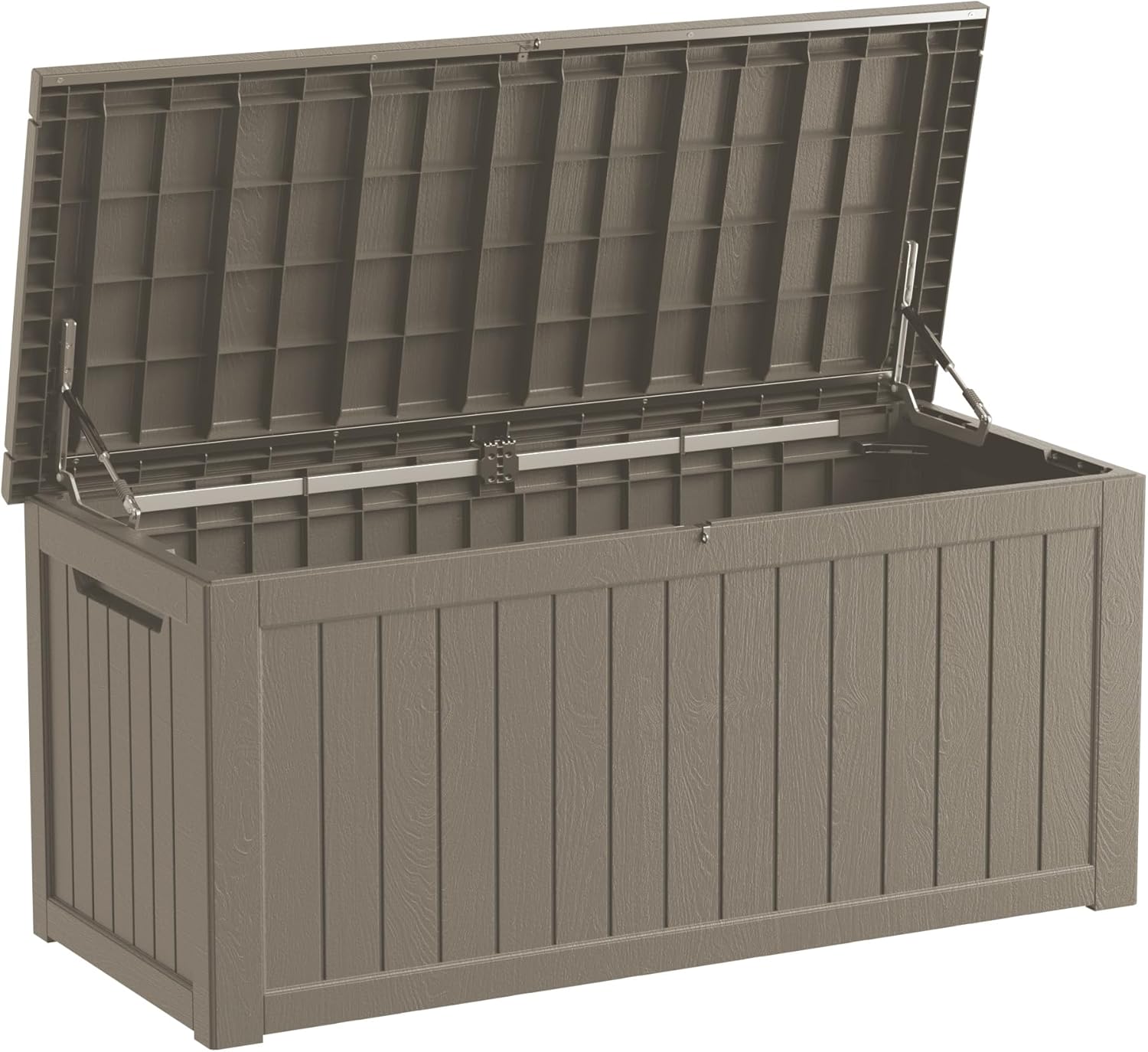 230 Gallon Double-Wall Resin Deck Box - Lockable Waterproof Outdoor Storage Box, 1000lbs Capacity & Doubles as Seating for Patio Furniture - Garden Tools, Pool Accessoriess (Brown)