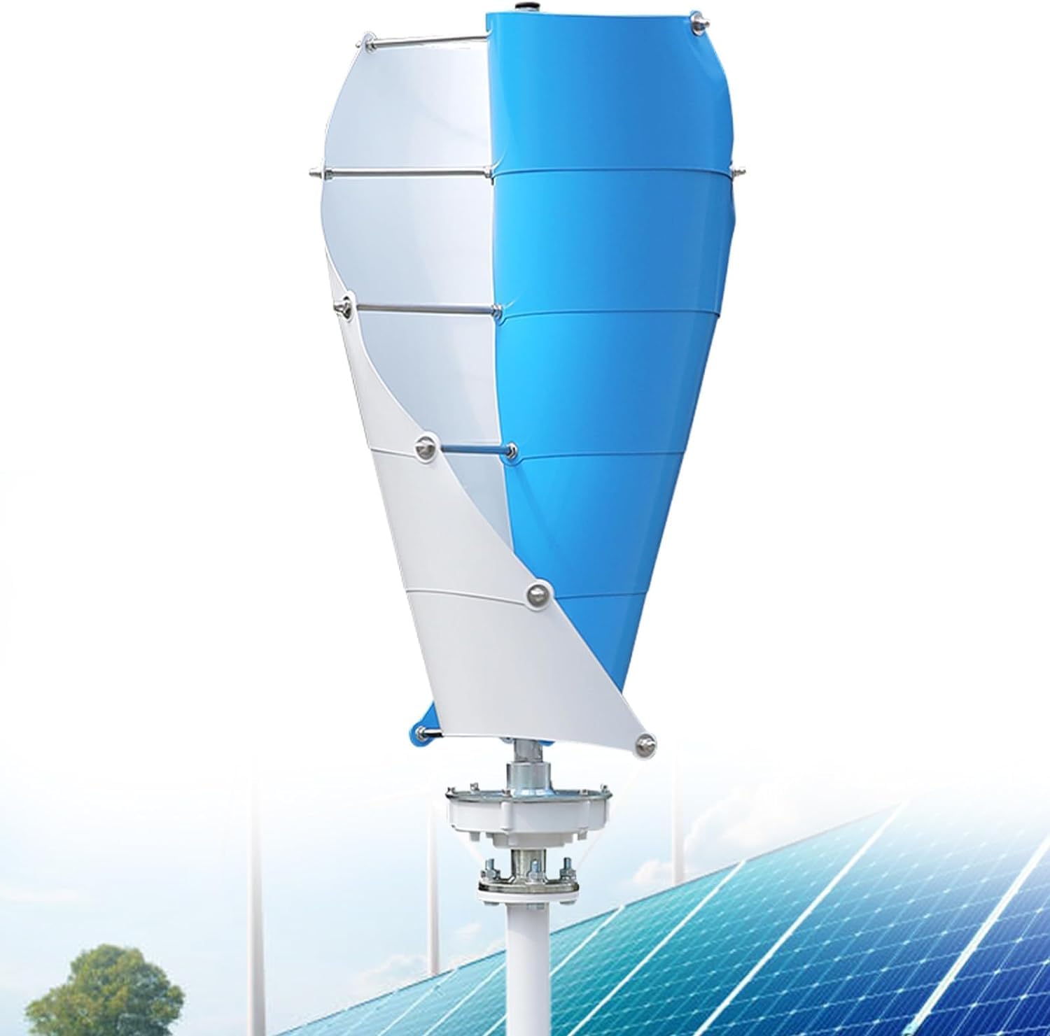 CHRISK 12000W Wind Turbine Generator Kit Vertical Wind Power Turbine Generator Kit with MPPT Controller 3 Phase AC Permanent Magnet Generator