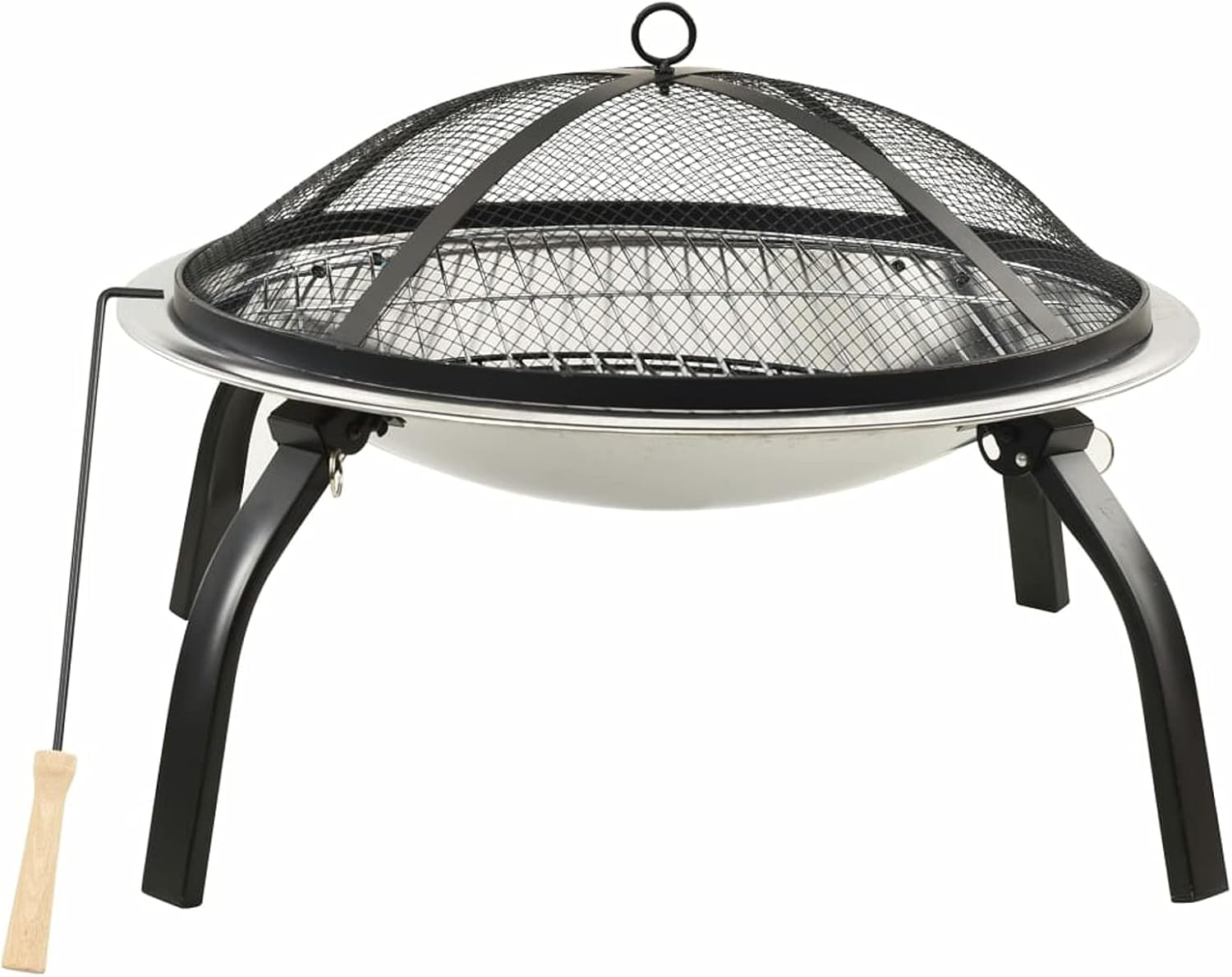 Fire Pits & Outdoor Fireplaces 2-in-1 Fire Pit and BBQ with Poker 22