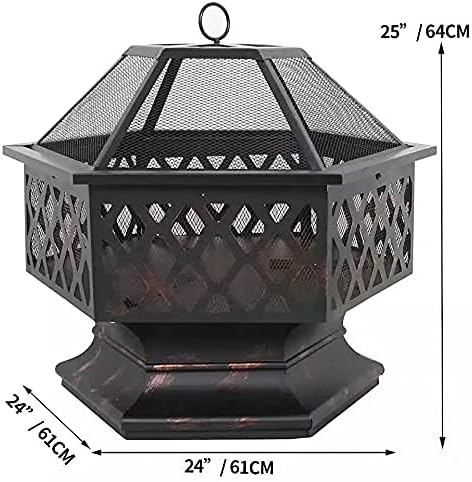 Bowl,Creativity Hexagon Firepit Bowl,Decor Wood Burning Heater Grill