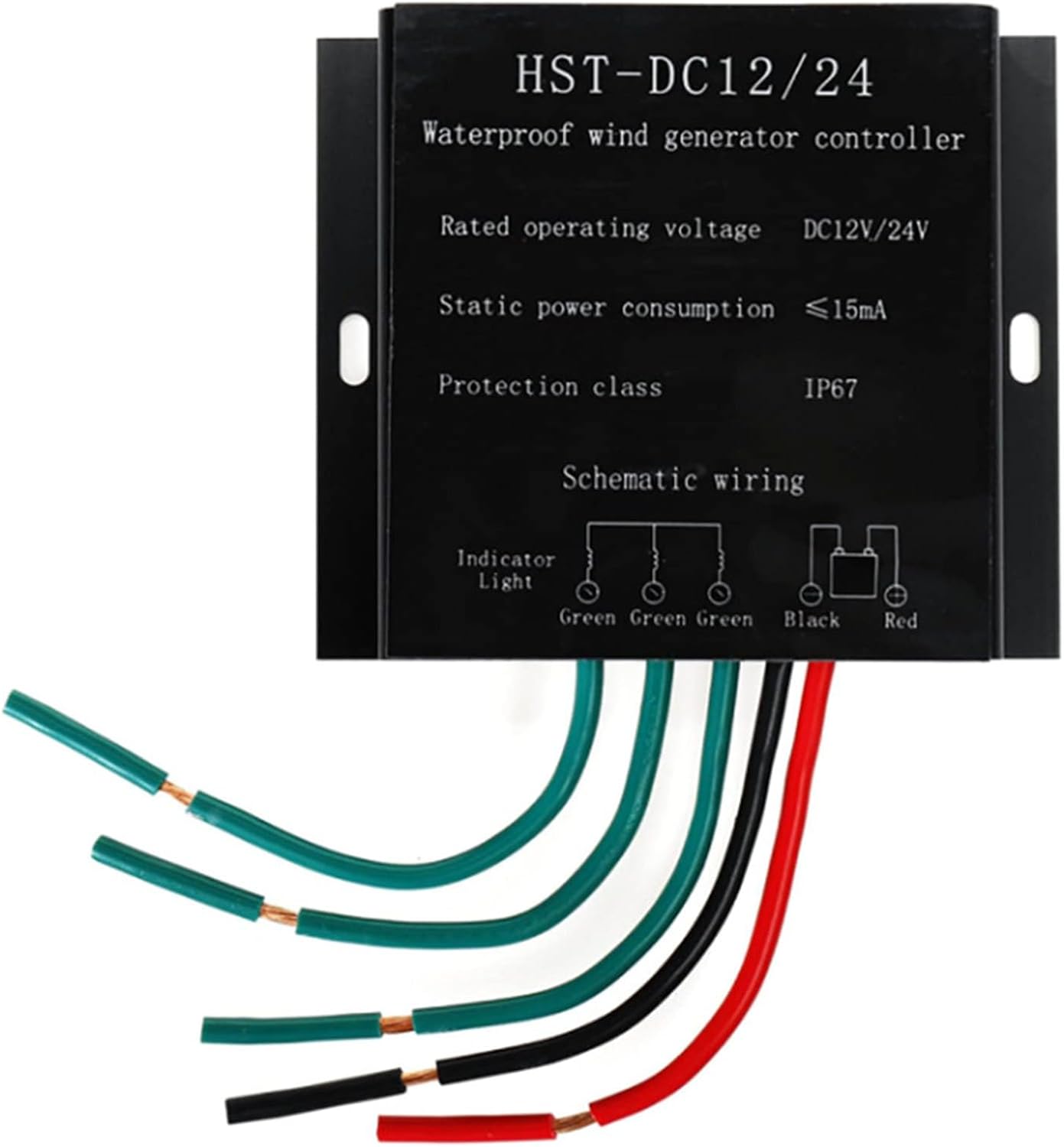 Wind Turbine Battery Charge Controller,8000W Wind Turbine MPPT Charge Controller, 12V 24V 48V Suitable for All Wind Turbines Three Phase(Black),12v