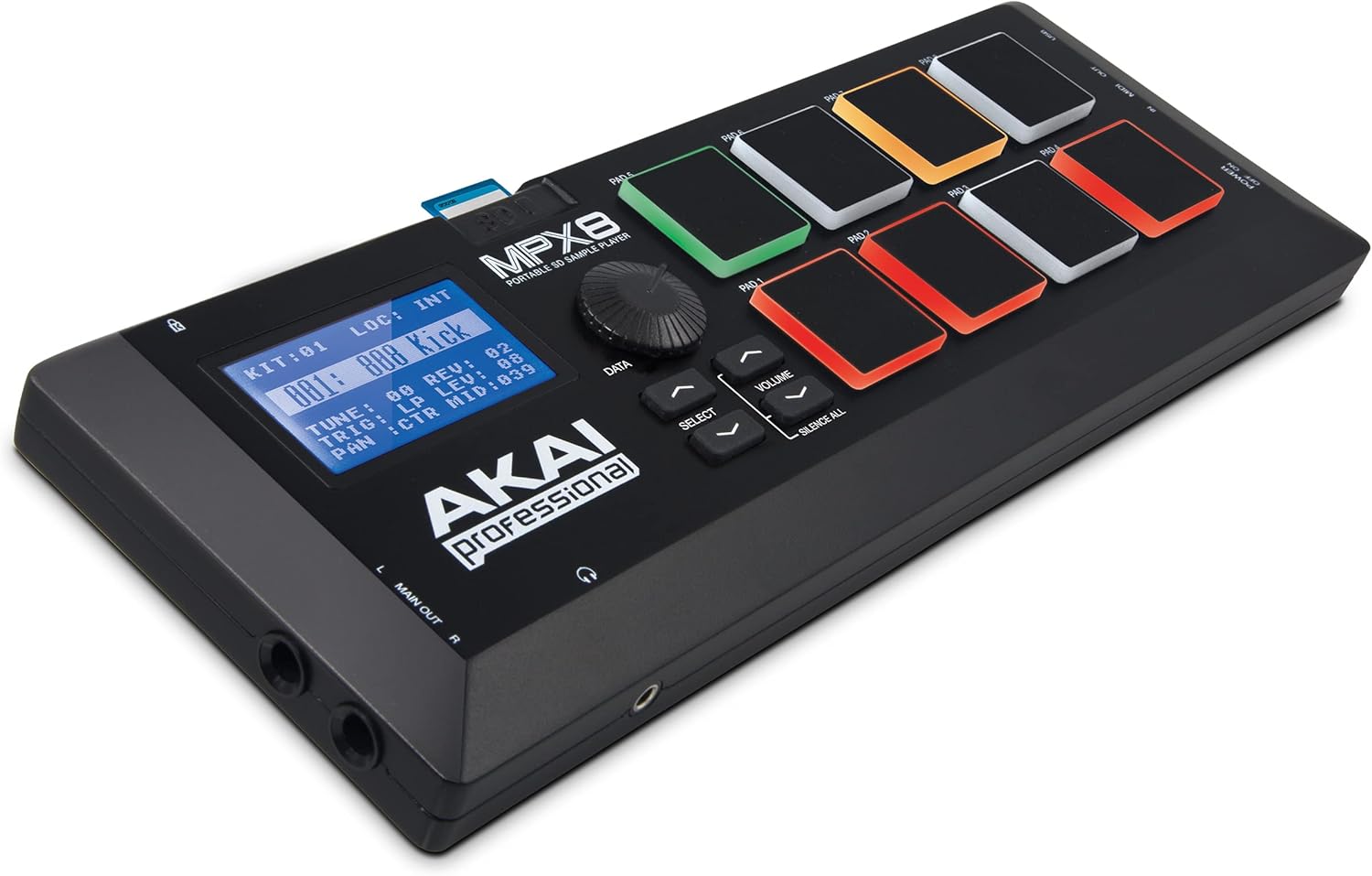 Akai Professional MPX8 - Portable Sample Pad Controller With 8 Performance-Ready Velocity-Sensitive Pads, MIDI Connectivity and On-Board SD Card Slot